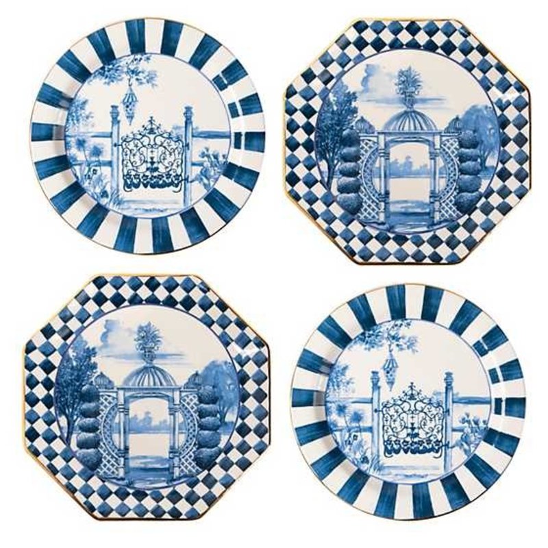 Mackenzie-Childs Royal Toile Small Plates - Set of 4