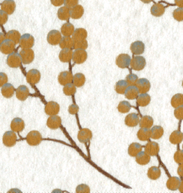 Caspari Berry Branches Paper Guest Towel Napkins in White & Gold