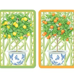 Caspari Citrus Topiaries Playing Jumbo Cards