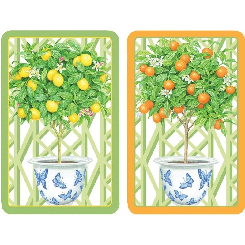 Caspari Citrus Topiaries Playing Jumbo Cards