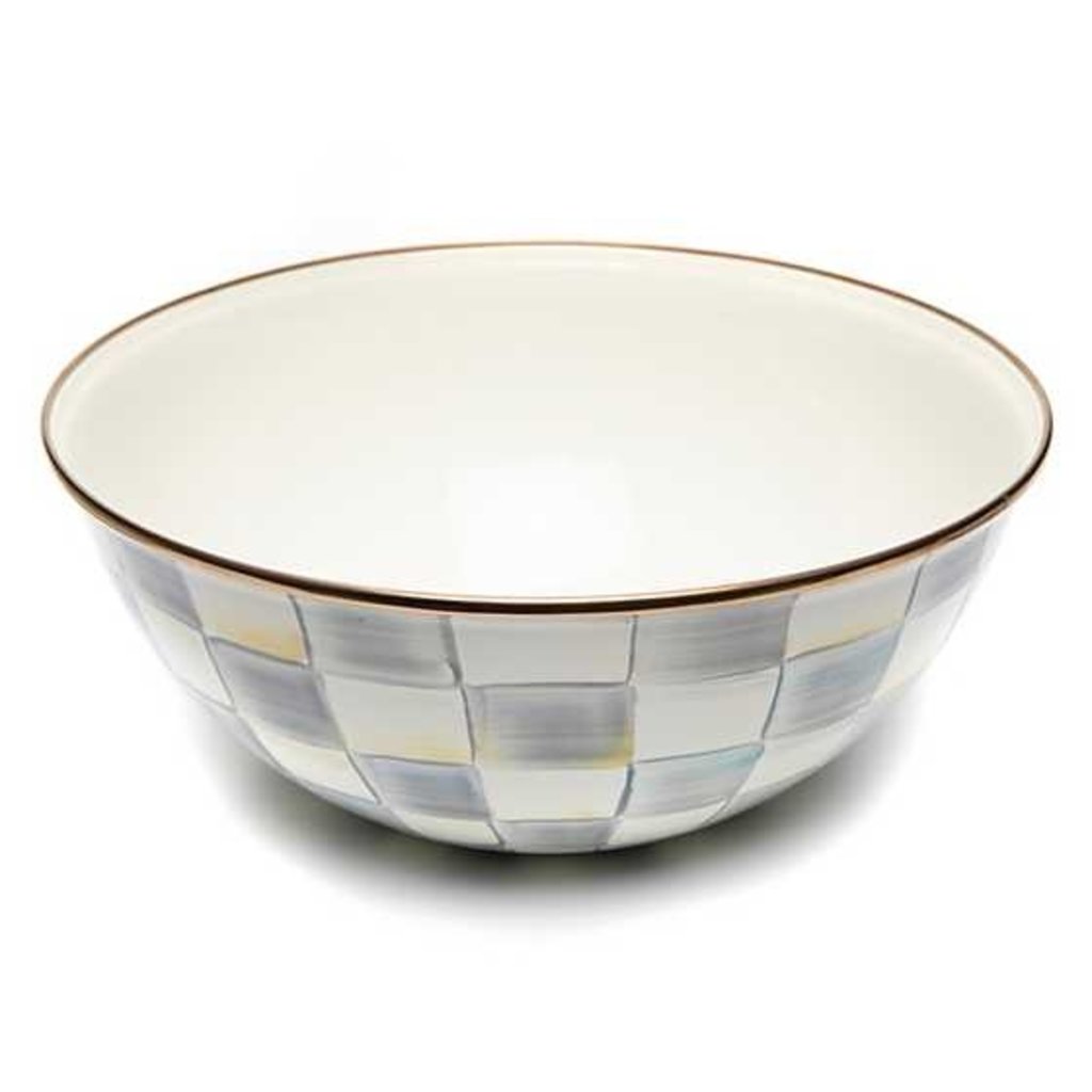 Mackenzie-Childs Sterling Check Enamel Everyday Bowl-Large
