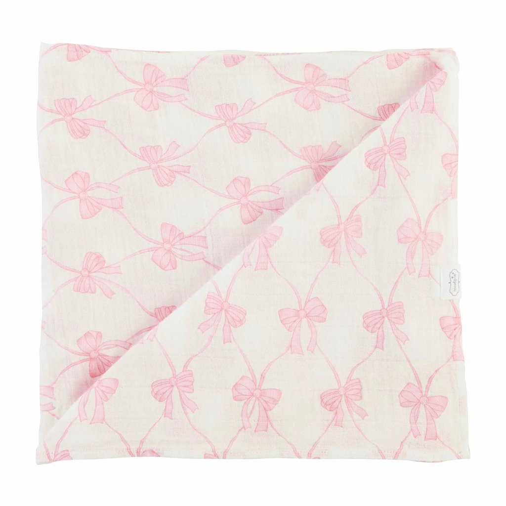 Pink Bow Swaddle Blanket