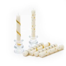 Mackenzie-Childs Mini Dinner Candles Gold & Silver, Set of 6