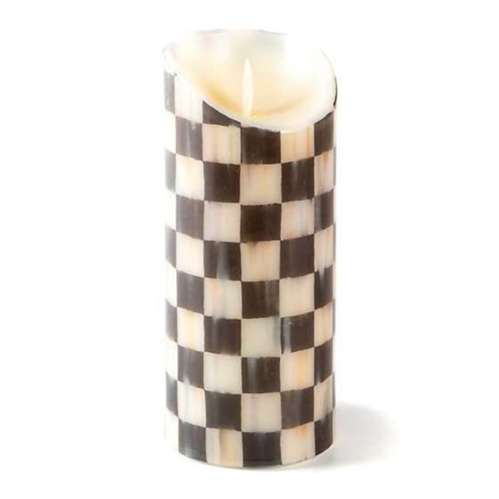 Mackenzie-Childs Courtly Check Flicker 7' Pillar Candle