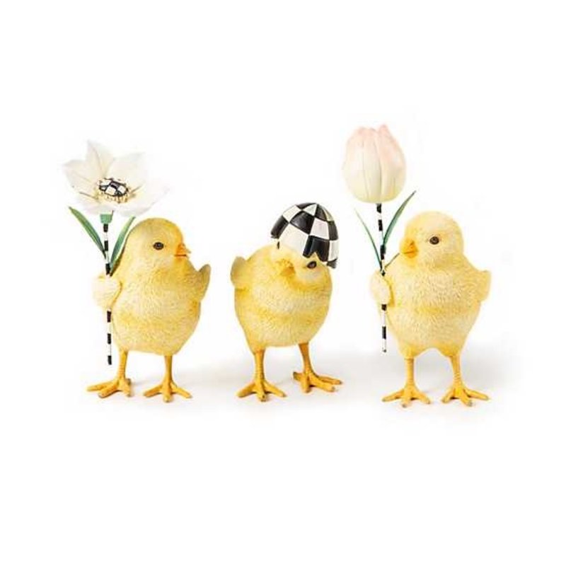 Mackenzie-Childs Rose Garden Chicks, set/3