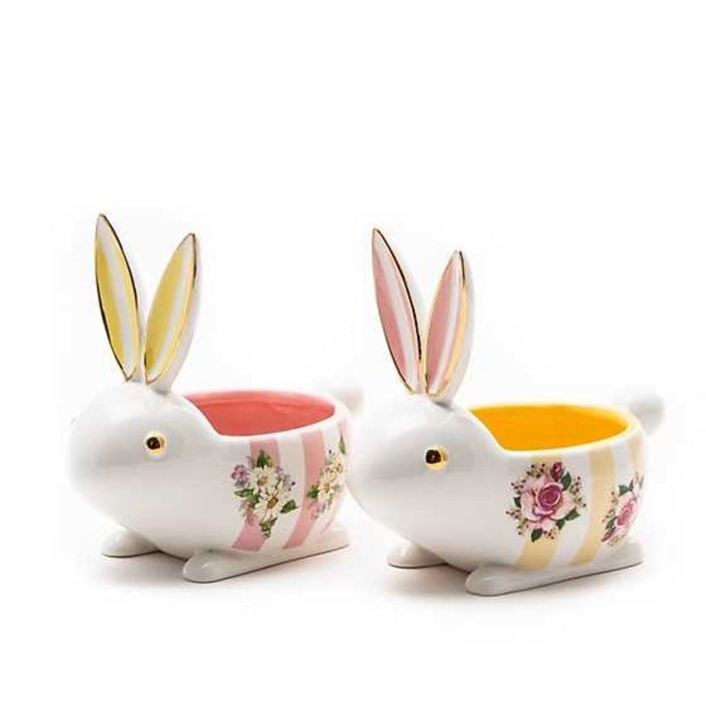 Mackenzie-Childs Wildflowers Bunny Dishes, set 2