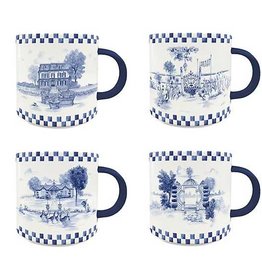 Mackenzie-Childs Royal Toile Mugs, set of 4