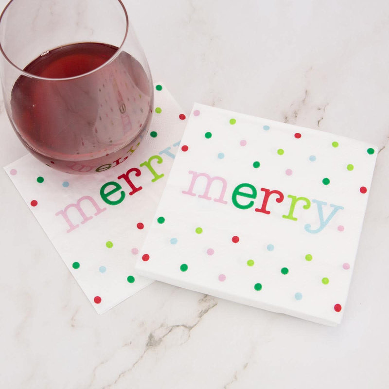 Merry Dot Cocktail Napkins, pack of 20