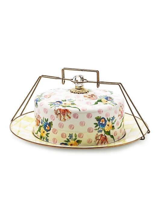 Wildflowers Enamel Cake Carrier, Pink Avondale Gift Boutique