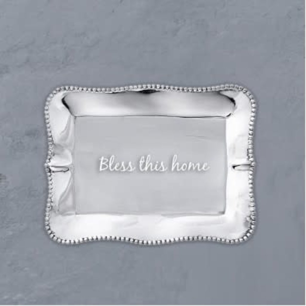 Beatriz Ball Pearl Denisse Rect "Bless This Home" Tray