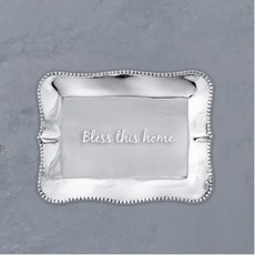 Beatriz Ball Pearl Denisse Rect "Bless This Home" Tray