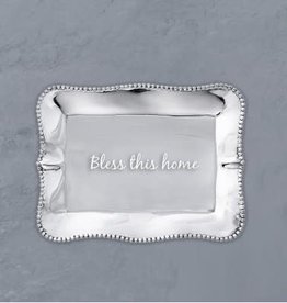 Beatriz Ball Pearl Denisse Rect "Bless This Home" Tray