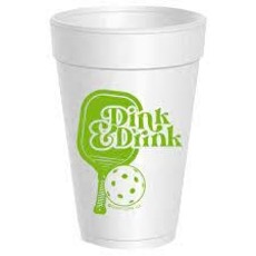 Sassy Cups Dink Drink Pickleball Styrofoam Cups (sleeve of 10)