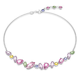 Swarovski GEMA:Necklace Mini Frontal Pink/RHS