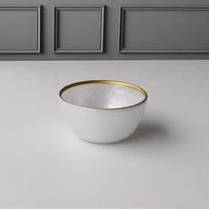 Beatriz Ball Opalescent Small Bowl - White and Gold