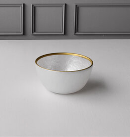 Beatriz Ball Opalescent Small Bowl - White and Gold