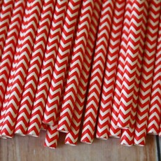 Cocktail Straw Scarlet Chevron/25pk