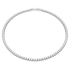 Matrix Tennis necklace, Small, White/Rhs  L