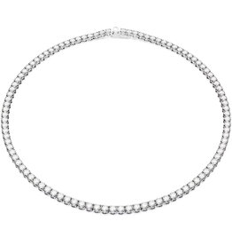 Matrix Tennis necklace, Small, White/Rhs  L