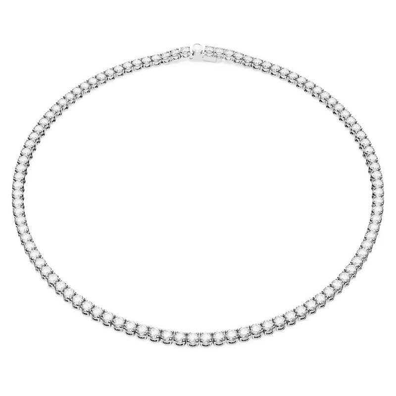 Matrix Tennis necklace, Small, White/Rhs  L