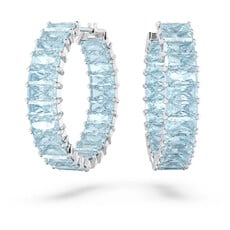 Swarovski Matrix Blue Hoop Earring