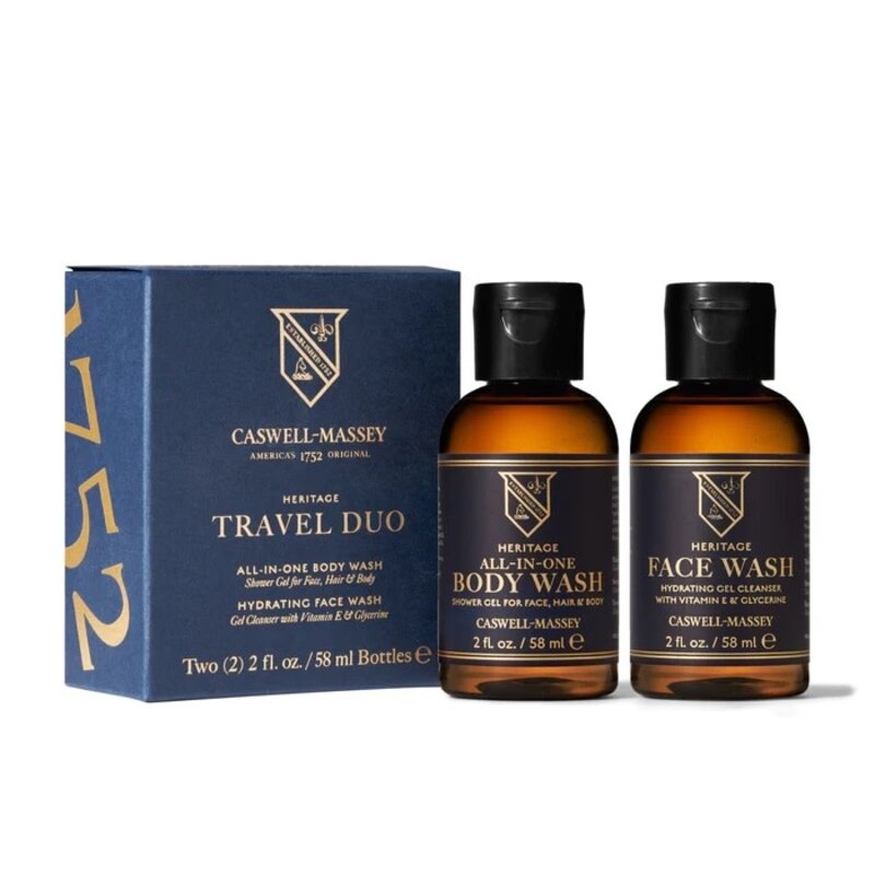 Caswell-Massey Heritage All in One Body Wash + Face Wash Travel Duo