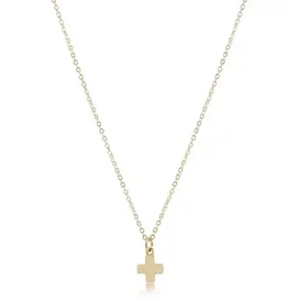ENewton Design egirl 14" Necklace Gold Signature Cross Small Gold Charm