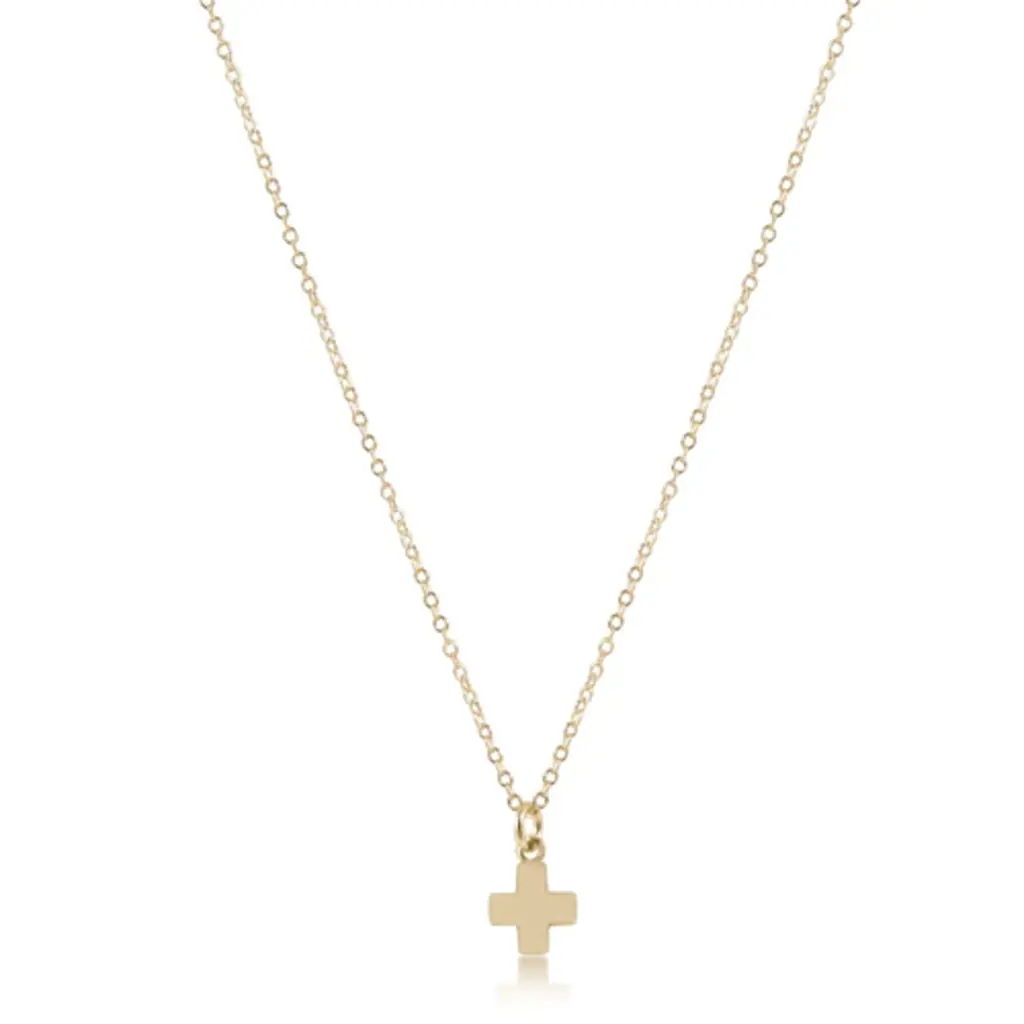 ENewton Design egirl 14" Necklace Gold Signature Cross Small Gold Charm