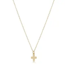 ENewton Design egirl 14" Necklace Gold Signature Cross Small Gold Charm