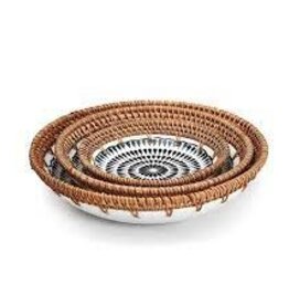 Bowl, Hand Woven, Blue & White, Set of 3