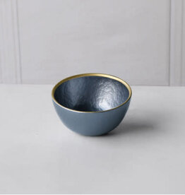 Beatriz Ball Blue Opalescent Small Bowl w/Gold Rim (gold/Blue)