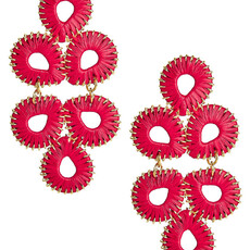 Lisi Lerch Straw Ginger Earrings, Red