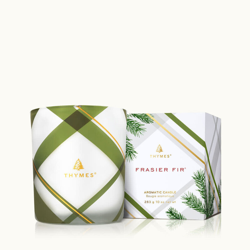 Thymes Frosted Plaid Poured Candle/Medium