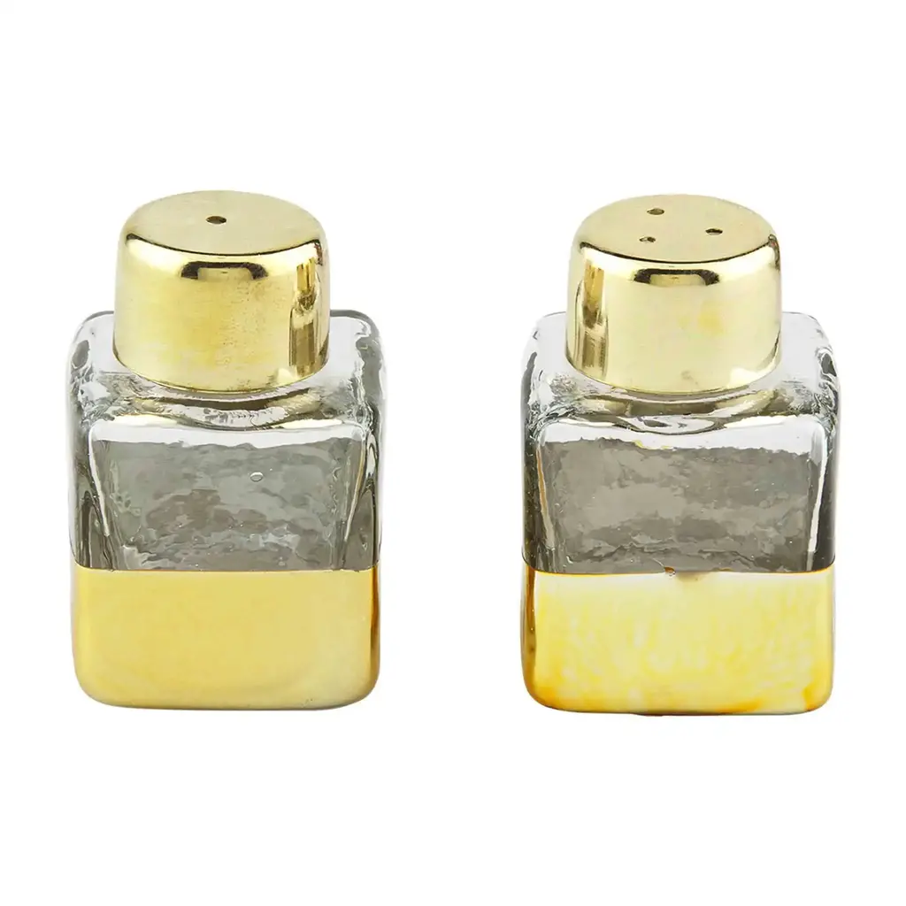 Gold Glass Salt & Pepper