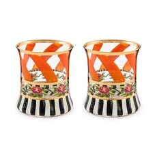 Mackenzie-Childs Maypole Apricot Tumbler Glass, set of 2
