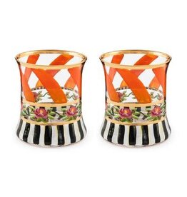 Mackenzie-Childs Maypole Apricot Tumbler Glass, set of 2