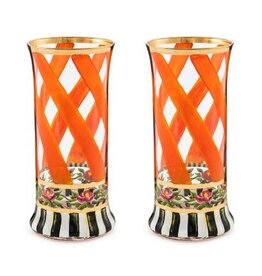 Mackenzie-Childs Maypole Apricot  Highball Glass, set of 2