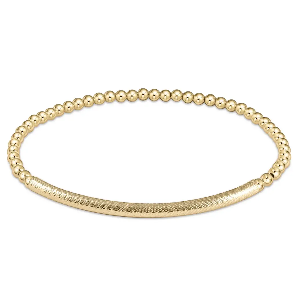 ENewton Design Classic Gold 3mm Bead Bracelet-Bliss Bar Textured