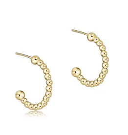 ENewton Design Beaded Classic 1" Post Hoop - 2mm Gold
