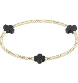 ENewton Design Signature Gold Cross Pattern 2mm Bracelet-Onyx