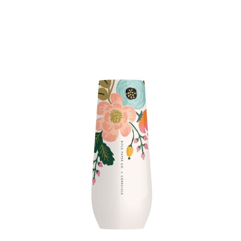 Corkcicle Rifle  Paper 7 oz Stemless Champagne, Garden Party Cream