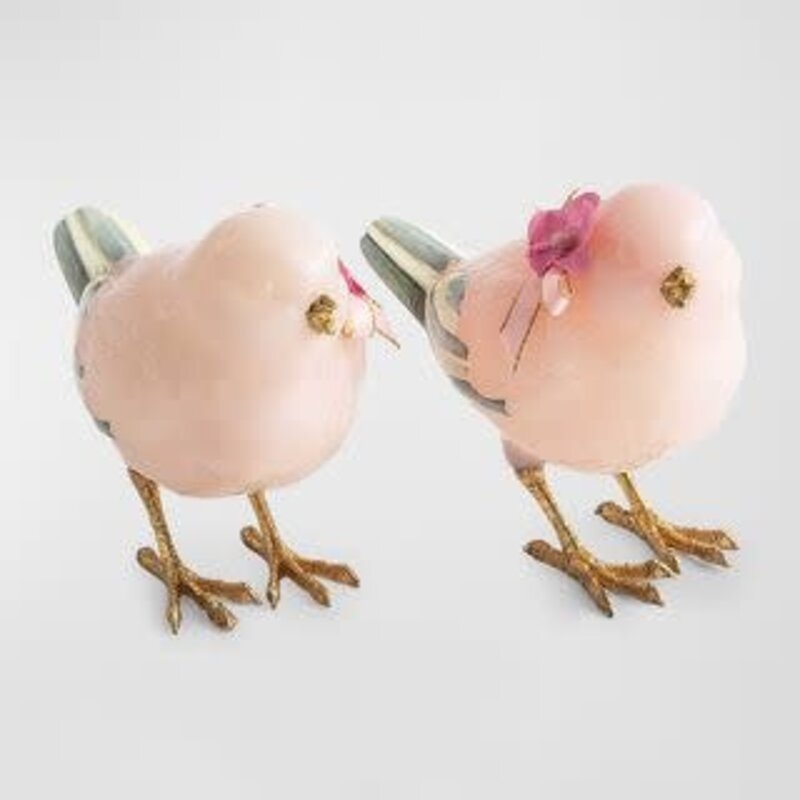 Mackenzie-Childs Milk Pink Birds - set  of 2