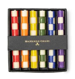 Mackenzie-Childs Mini Dinner Candles - Rainbow, set of 6