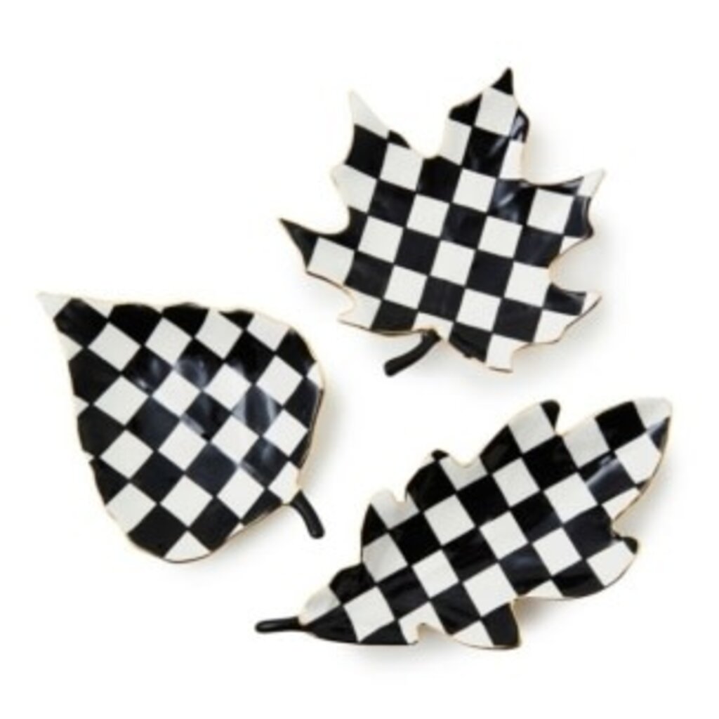 Mackenzie-Childs courtly leaf trinket trays, set of 3