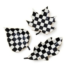 Mackenzie-Childs courtly leaf trinket trays, set of 3