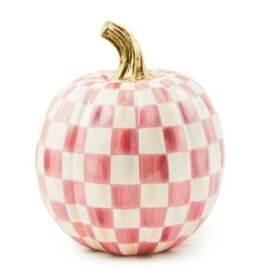 Mackenzie-Childs bubblegum pink check small pumpkin