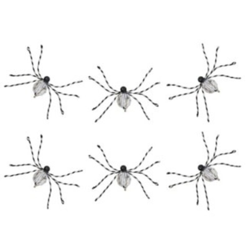 Mackenzie-Childs crystal beaded spider clips, set of 6