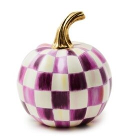 Mackenzie-Childs plum check mini pumpkin
