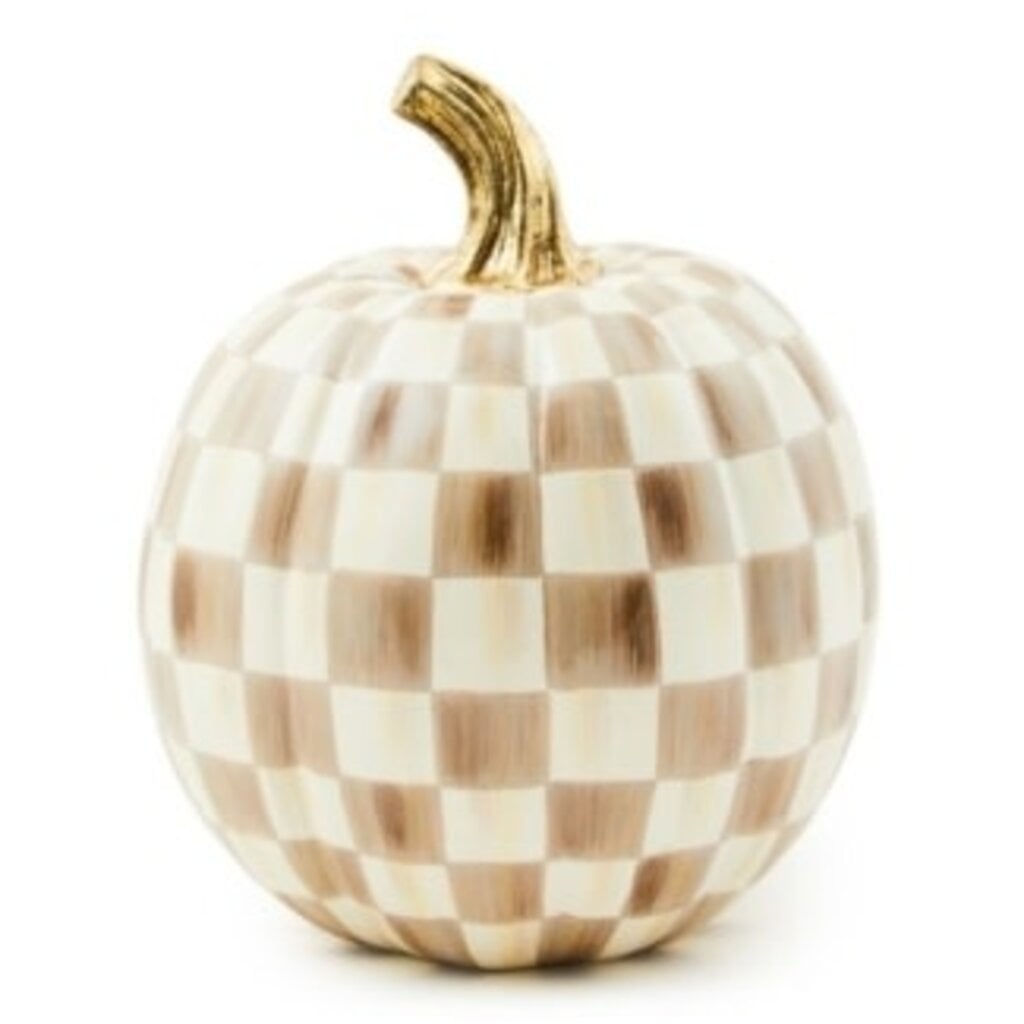 Mackenzie-Childs mocha check small pumpkin