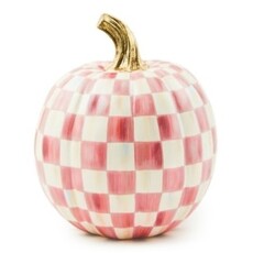 Mackenzie-Childs bubblegum pink check small pumpkin